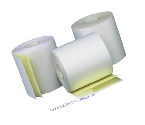 PM Company Perfection 2 Ply Financial/Teller Rolls, 3 Inches x 90 Feet, White/Canary, 50/Carton (08963)