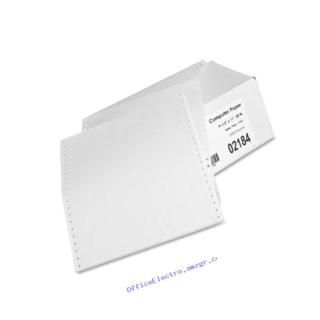 Sparco Feed Paper, Continuous, Plain, 1-Part, 9.5 x 11 Inches, with perforations  1000/Count, WE