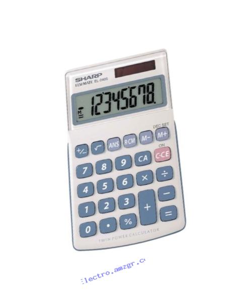 Sharp EL-240SAB 8 Digit Handheld Calculator with Last Call Answer Function