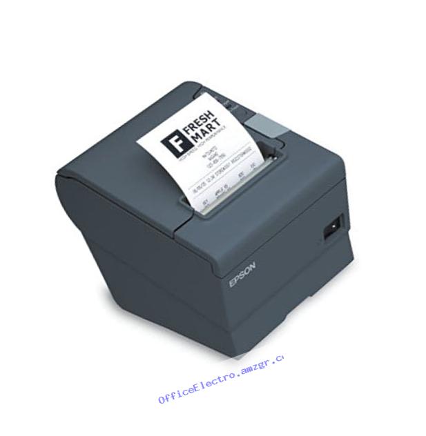 Epson C31CA85955 TM-T88V Thermal Receipt Printer, MPOS, USB and IOS Bluetooth Interfaces, With Power Supply, Dark Gray