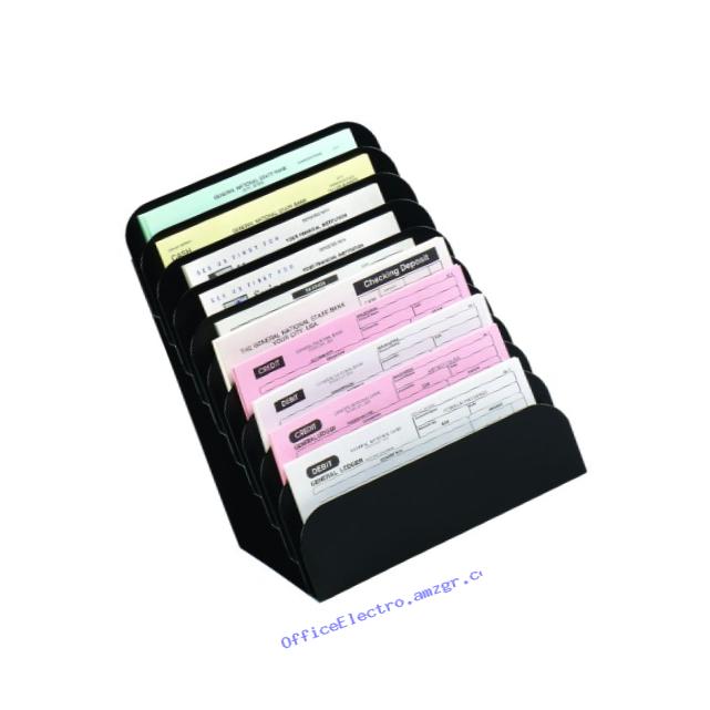MMF Industries Steel Cashier Pad Rack, 10 Pockets, 8 x 11 x 6.75 Inches, Black (267061004)