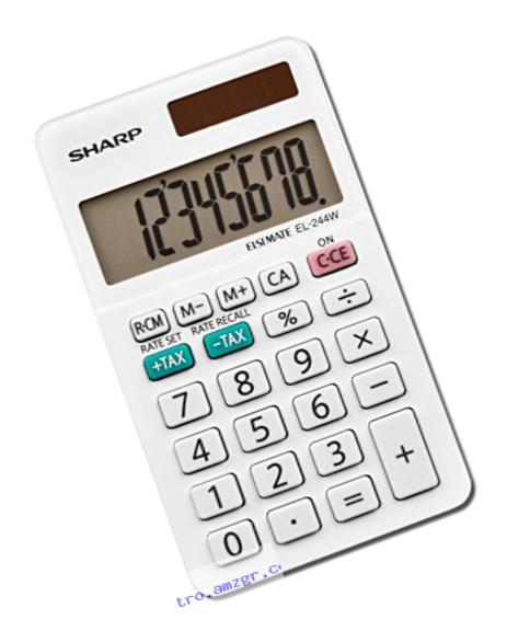 Sharp EL-244WB Business Calculator, White 2.125