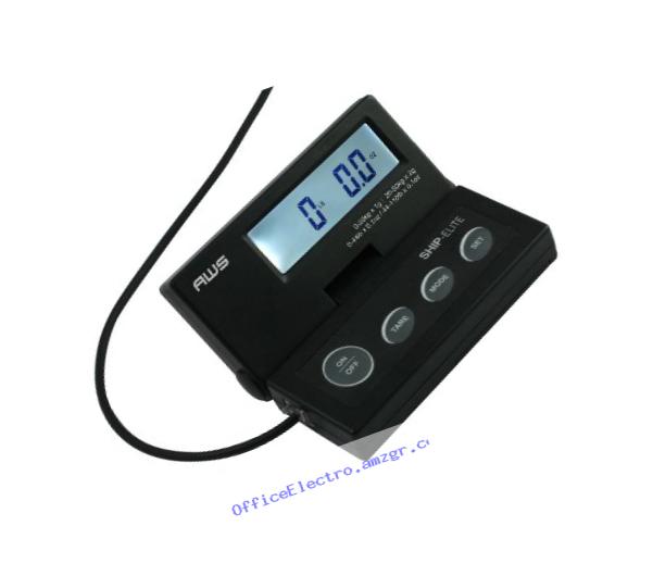 American Weigh Scales SE-50 Ship Elite Black Low Profile Shipping Scale with Backlit LCD and 110-Pound Capacity