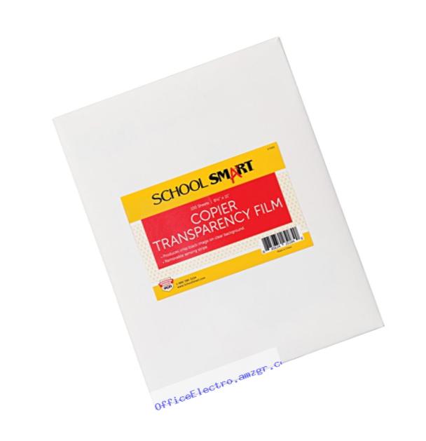 School Smart Copier Transparency Film with Removable Sensing Strip - 8 1/2 x 11 inches - Pack of 100