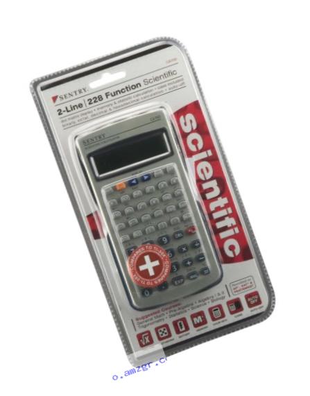 Sentry Two Line 228 Function Scientific Calculator, Silver (CA700)