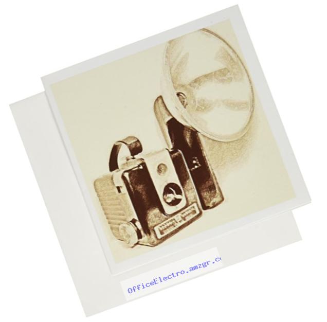 3dRose Greeting Cards, Picture of A Vintage Brown 1950S Camera with Bulb Flash, Set of 6 (gc_20726_1)