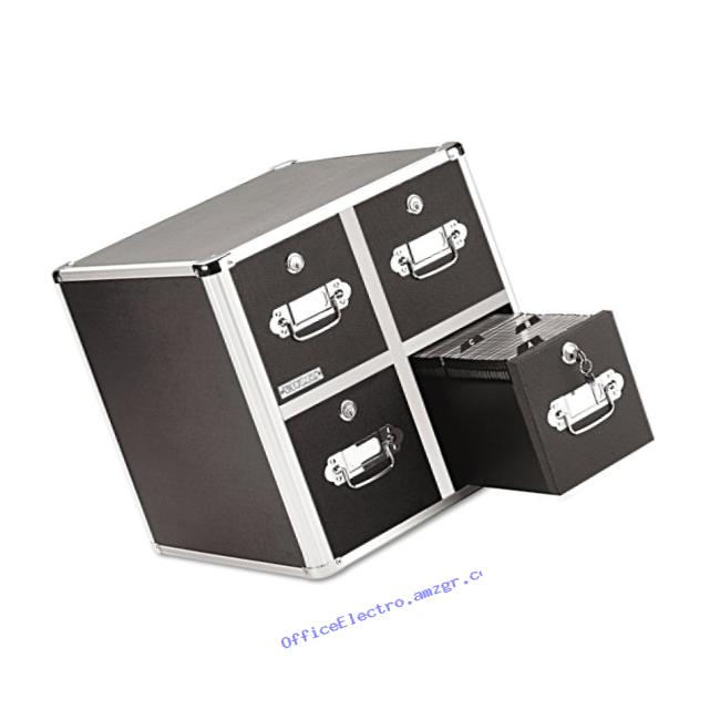 Vaultz Locking CD File Cabinet, 4 Drawers, 15.25 x 14.00 x 14.50 Inches, Black (VZ01049)