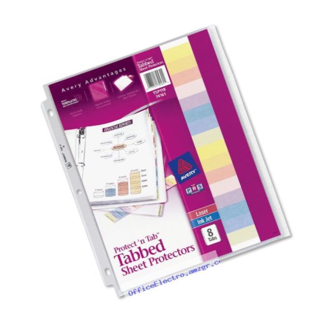Avery Protect & Tab Top-Load Clear Sheet Protectors with Eight Tabs, Letter Size (74161)