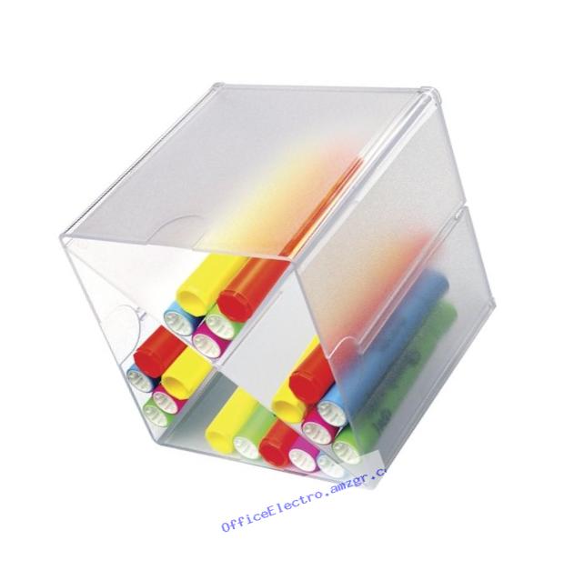 Deflecto Stackable Cube Organizers Cross Divider, Clear, 6 x 6 x 6 Inches (350201)
