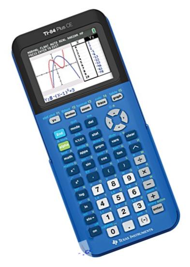 Texas Instruments TI-84 Plus CE Graphing Calculator, Bionic Blue