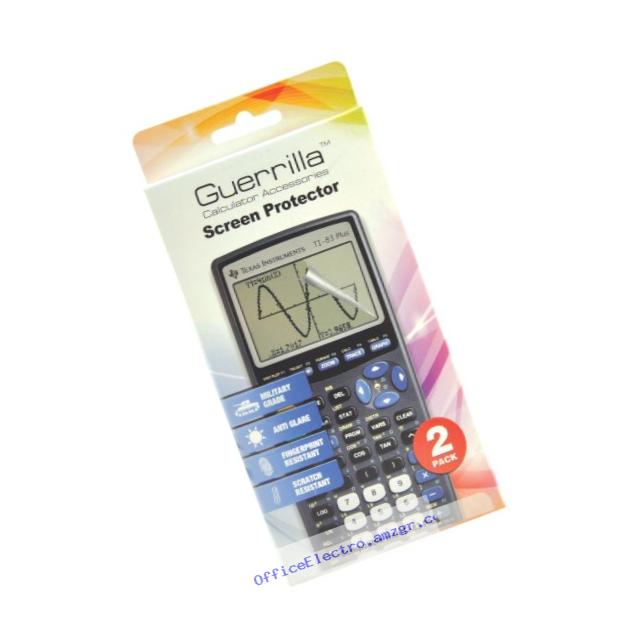 Guerrilla Military Grade Screen Protector 2-Pack For Texas Instruments TI 83 Plus Graphing Calculator