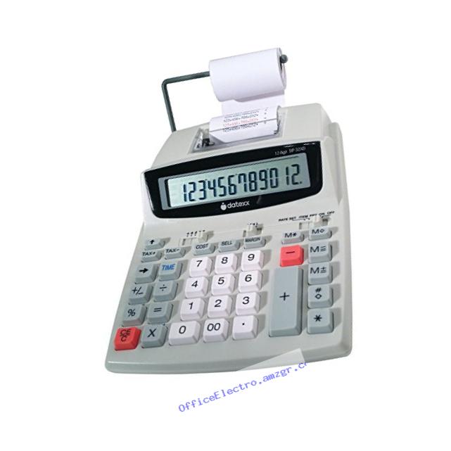 Datexx DP-32AD 12 Digit 2 Color Printing Calculator with AC/DC Adaptor