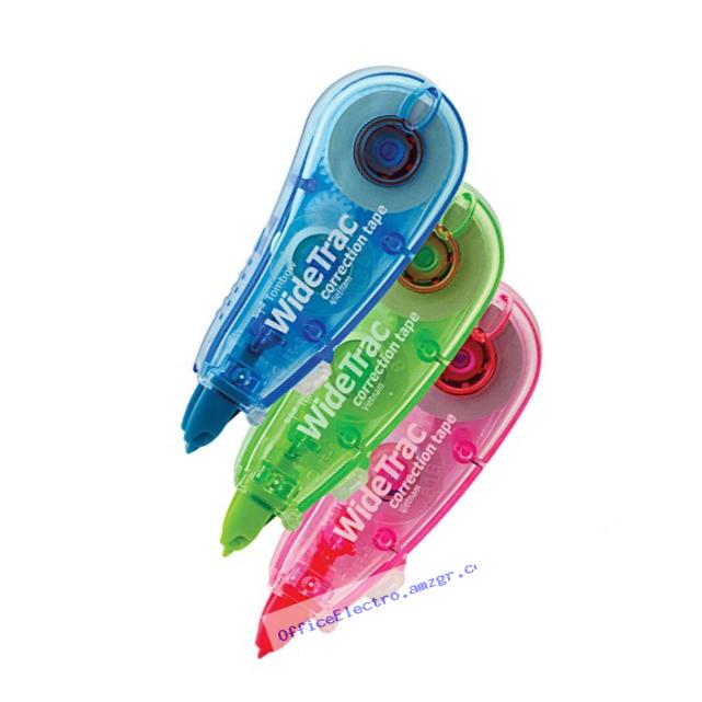 Tombow WideTrac Correction Tape, Assorted Colors, 3-Pack