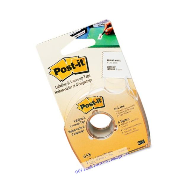 Post-it Labeling and Cover-Up Tape , 1 x 700 Inches, White (658)