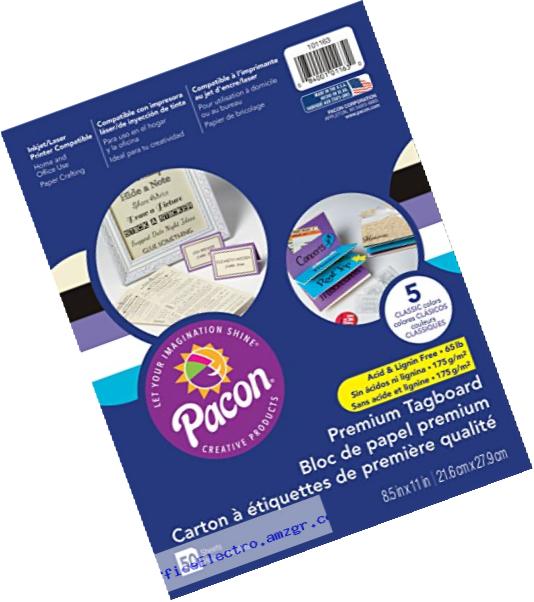 Pacon Premium Tagboard Paper, 50-Count, Classic Assorted, 5 Colors (101163)
